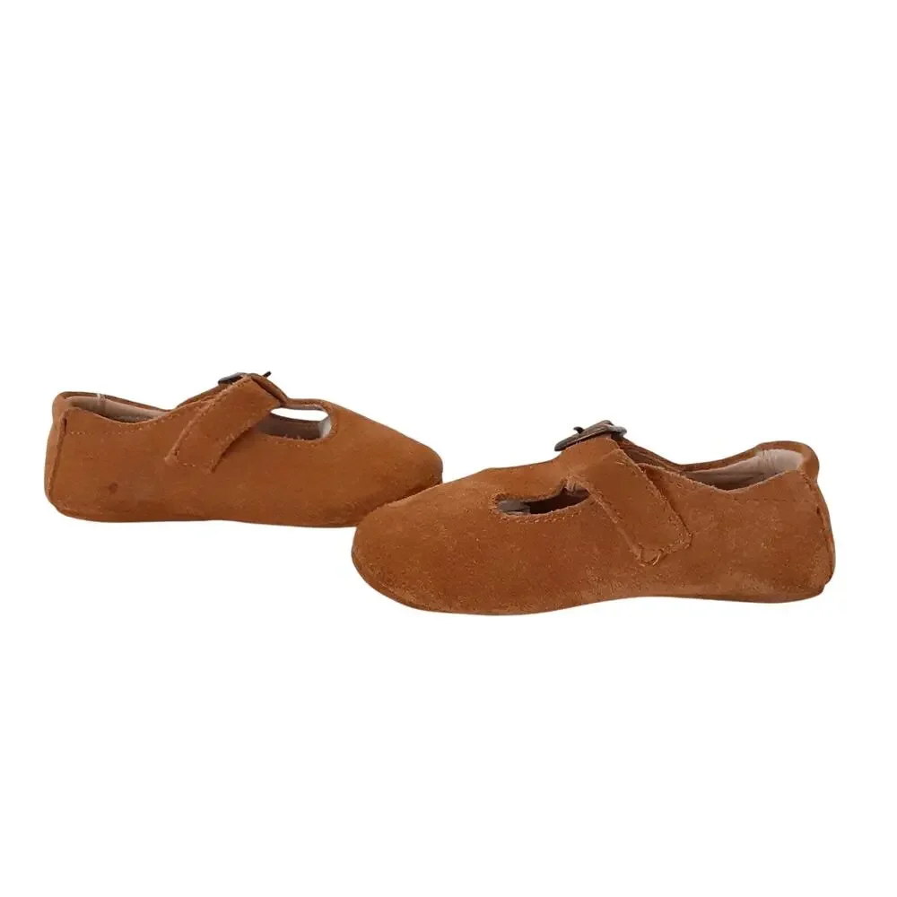 TheeBron Baby Mary Janes Slip On Shoes Suede Leather Walking Toddler 6 Cottage
